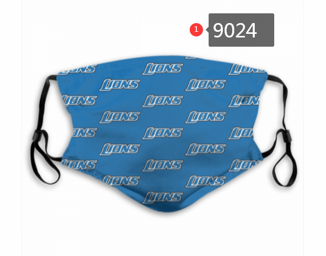 2020 NFL Detroit Lions #1 Dust mask with filter->nfl dust mask->Sports Accessory